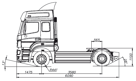 Чертеж седельный тягач КАМАЗ-5490-68 (T5)